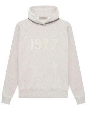 FEAR OF GOD ESSENTIALS MENS 1977 HOODIE SWEATSHIRT GRAY LARGE